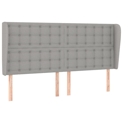 vidaXL Kopfteil mit Ohren Hellgrau 163x23x118/128 cm Stoff
