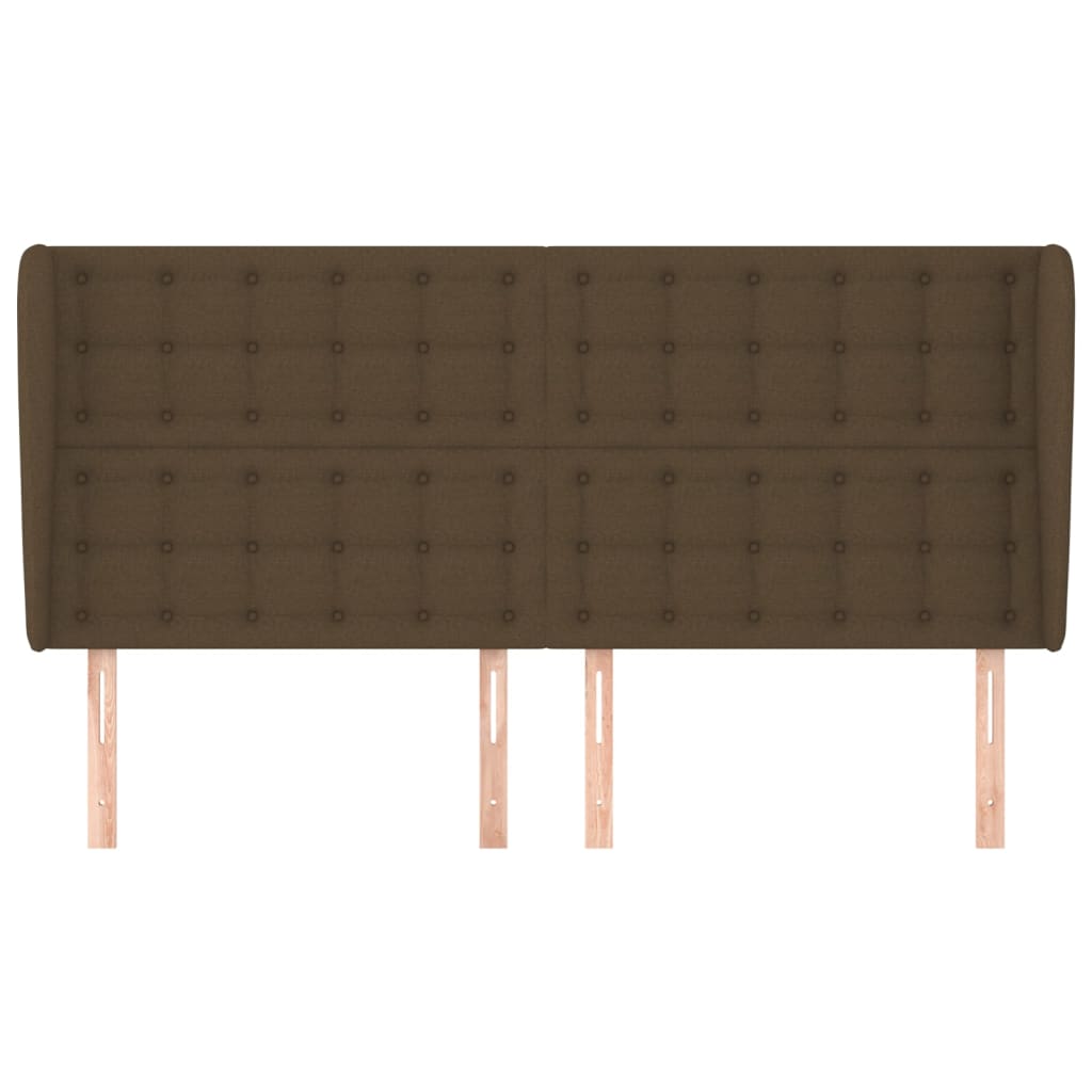 vidaXL Kopfteil mit Ohren Dunkelbraun 163x23x118/128 cm Stoff