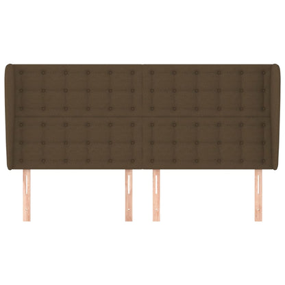 vidaXL Kopfteil mit Ohren Dunkelbraun 163x23x118/128 cm Stoff