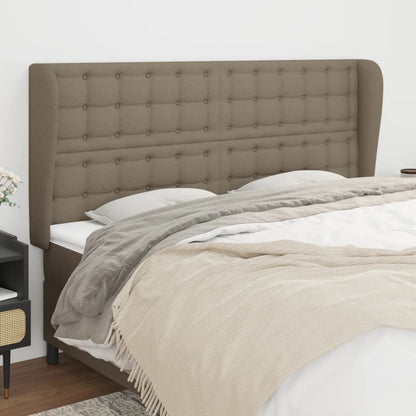 vidaXL Kopfteil mit Ohren Taupe 163x23x118/128 cm Stoff
