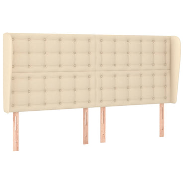 vidaXL Kopfteil mit Ohren Creme 163x23x118/128 cm Stoff