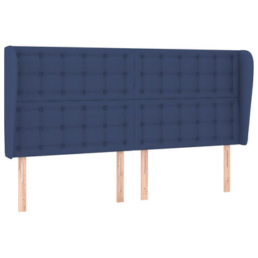 vidaXL Kopfteil mit Ohren Blau 163x23x118/128 cm Stoff