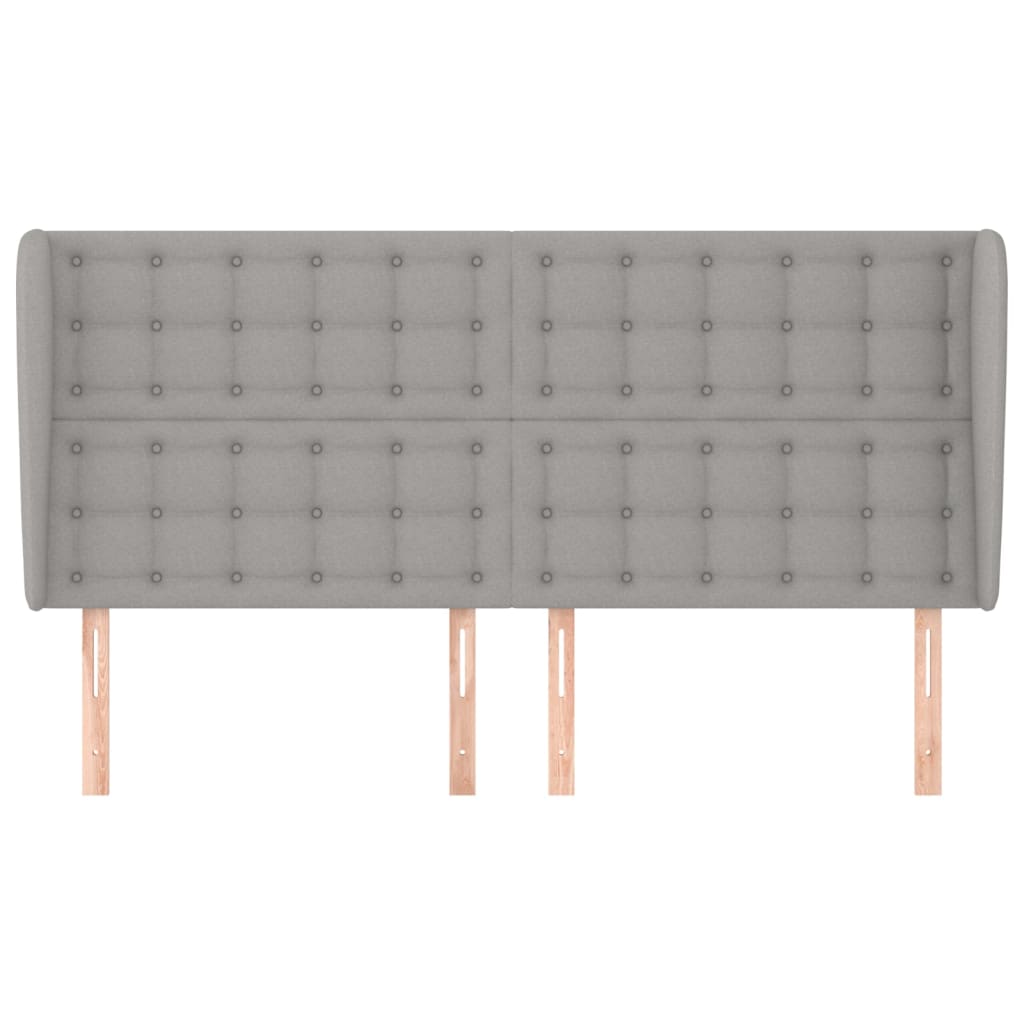 vidaXL Kopfteil mit Ohren Hellgrau 183x23x118/128 cm Stoff