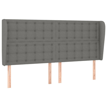 vidaXL Kopfteil mit Ohren Dunkelgrau 183x23x118/128 cm Stoff