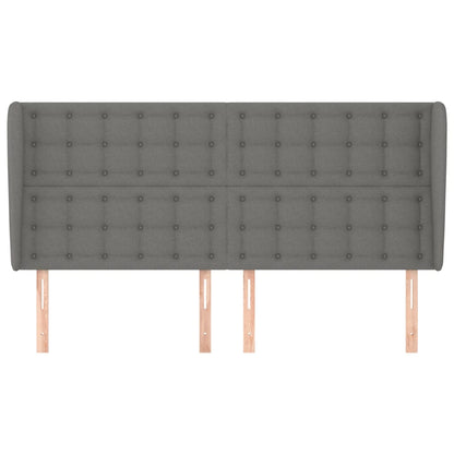 vidaXL Kopfteil mit Ohren Dunkelgrau 183x23x118/128 cm Stoff