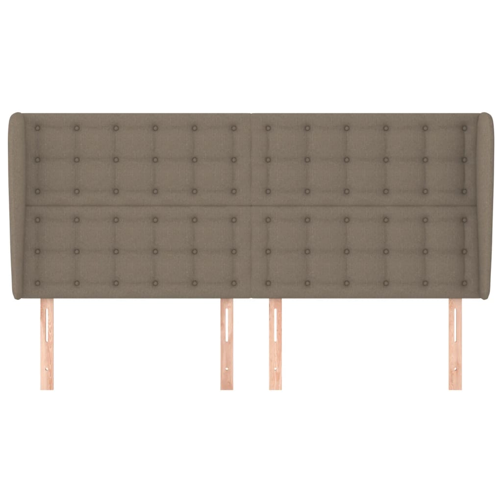 vidaXL Kopfteil mit Ohren Taupe 183x23x118/128 cm Stoff