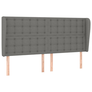 vidaXL Kopfteil mit Ohren Dunkelgrau 203x23x118/128 cm Stoff
