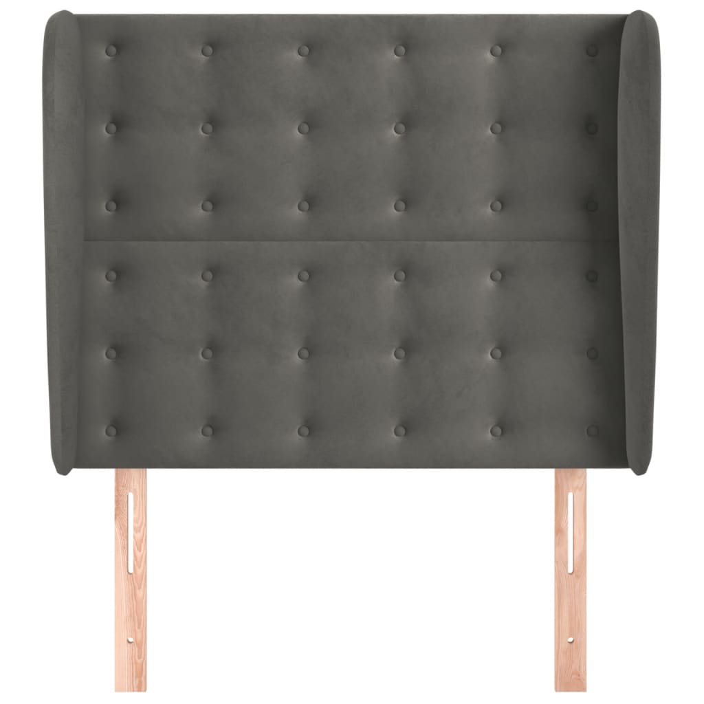 vidaXL Kopfteil mit Ohren Dunkelgrau 83x23x118/128 cm Samt