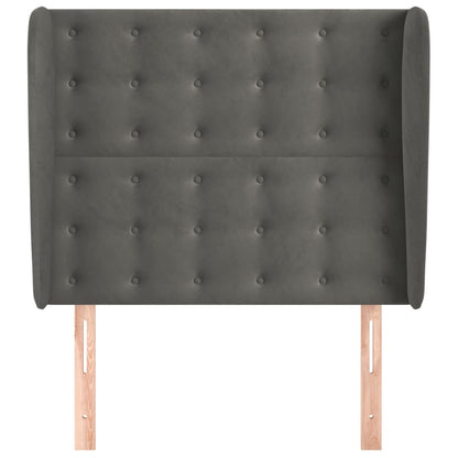 vidaXL Kopfteil mit Ohren Dunkelgrau 83x23x118/128 cm Samt