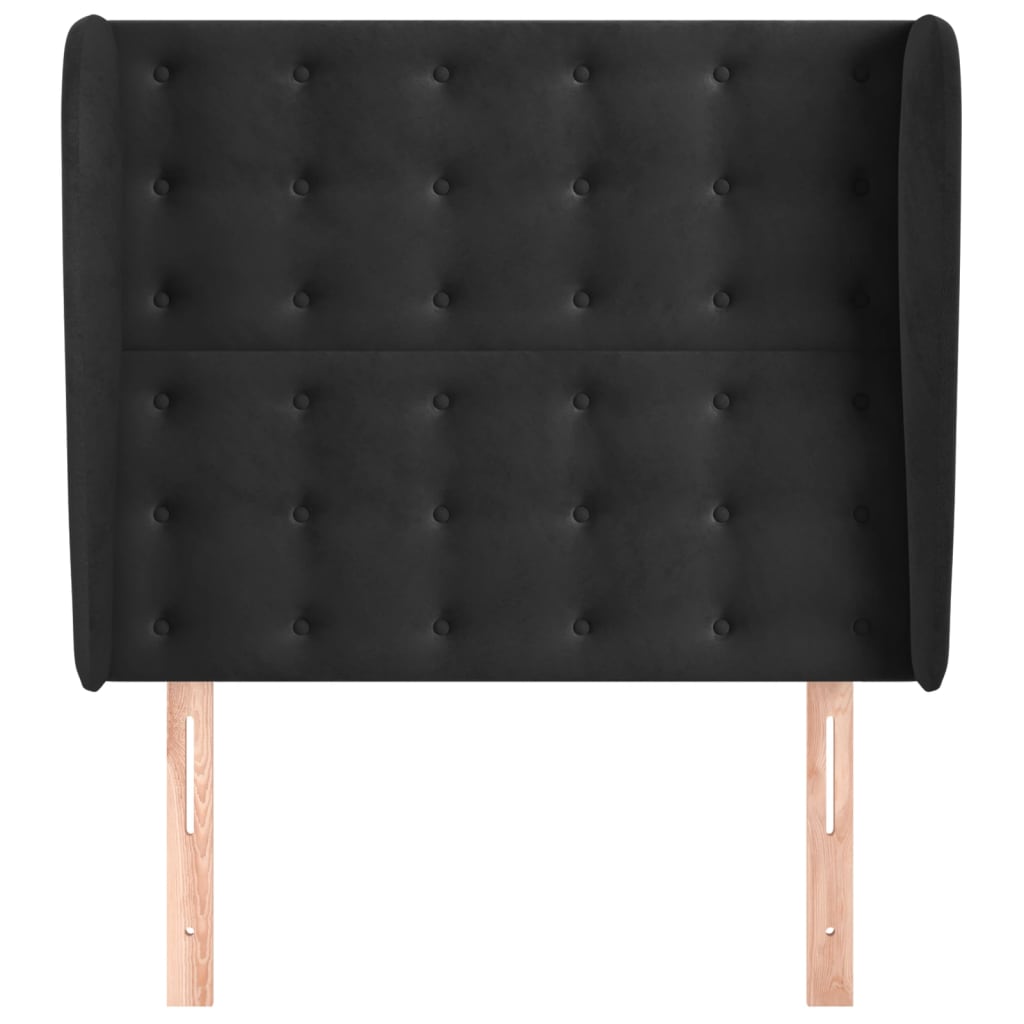 vidaXL Kopfteil mit Ohren Schwarz 83x23x118/128 cm Samt