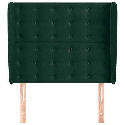 vidaXL Kopfteil mit Ohren Dunkelgrün 83x23x118/128 cm Samt