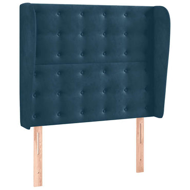 vidaXL Kopfteil mit Ohren Dunkelblau 83x23x118/128 cm Samt
