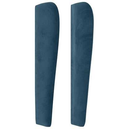 vidaXL Kopfteil mit Ohren Dunkelblau 83x23x118/128 cm Samt