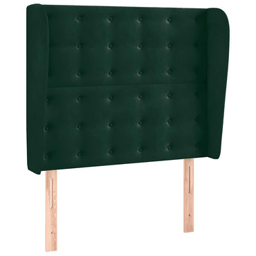 vidaXL Kopfteil mit Ohren Dunkelgrün 93x23x118/128 cm Samt