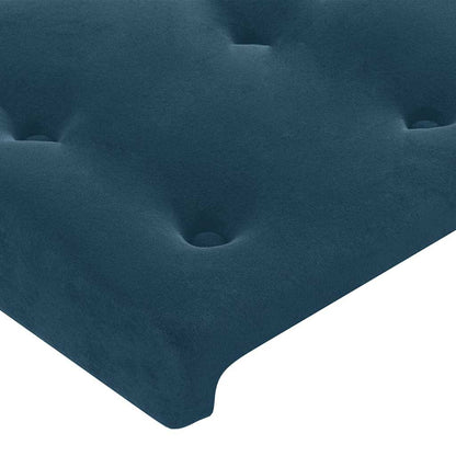 vidaXL Kopfteil mit Ohren Dunkelblau 103x23x118/128 cm Samt