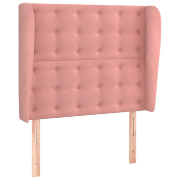 vidaXL Kopfteil mit Ohren Rosa 103x23x118/128 cm Samt