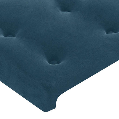 vidaXL Kopfteil mit Ohren Dunkelblau 147x23x118/128 cm Samt