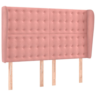 vidaXL Kopfteil mit Ohren Rosa 147x23x118/128 cm Samt