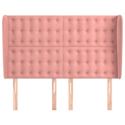 vidaXL Kopfteil mit Ohren Rosa 147x23x118/128 cm Samt