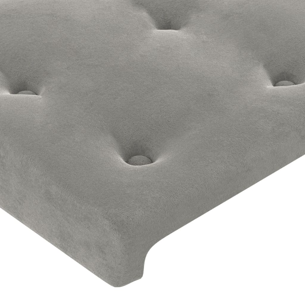 vidaXL Kopfteil mit Ohren Hellgrau 163x23x118/128 cm Samt
