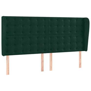 vidaXL Kopfteil mit Ohren Dunkelgrün 163x23x118/128 cm Samt