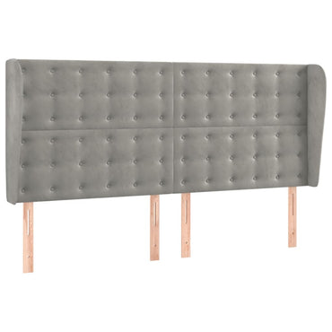 vidaXL Kopfteil mit Ohren Hellgrau 183x23x118/128 cm Samt