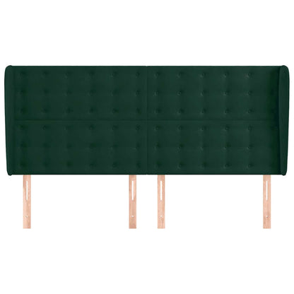 vidaXL Kopfteil mit Ohren Dunkelgrün 183x23x118/128 cm Samt