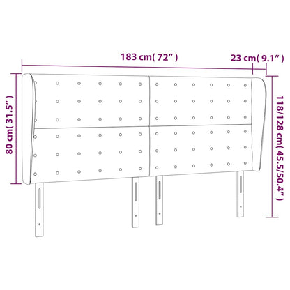 vidaXL Kopfteil mit Ohren Dunkelgrün 183x23x118/128 cm Samt