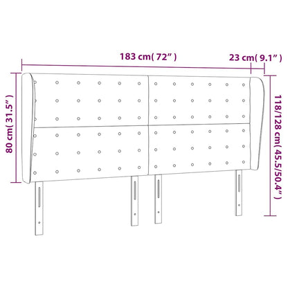 vidaXL Kopfteil mit Ohren Dunkelblau 183x23x118/128 cm Samt