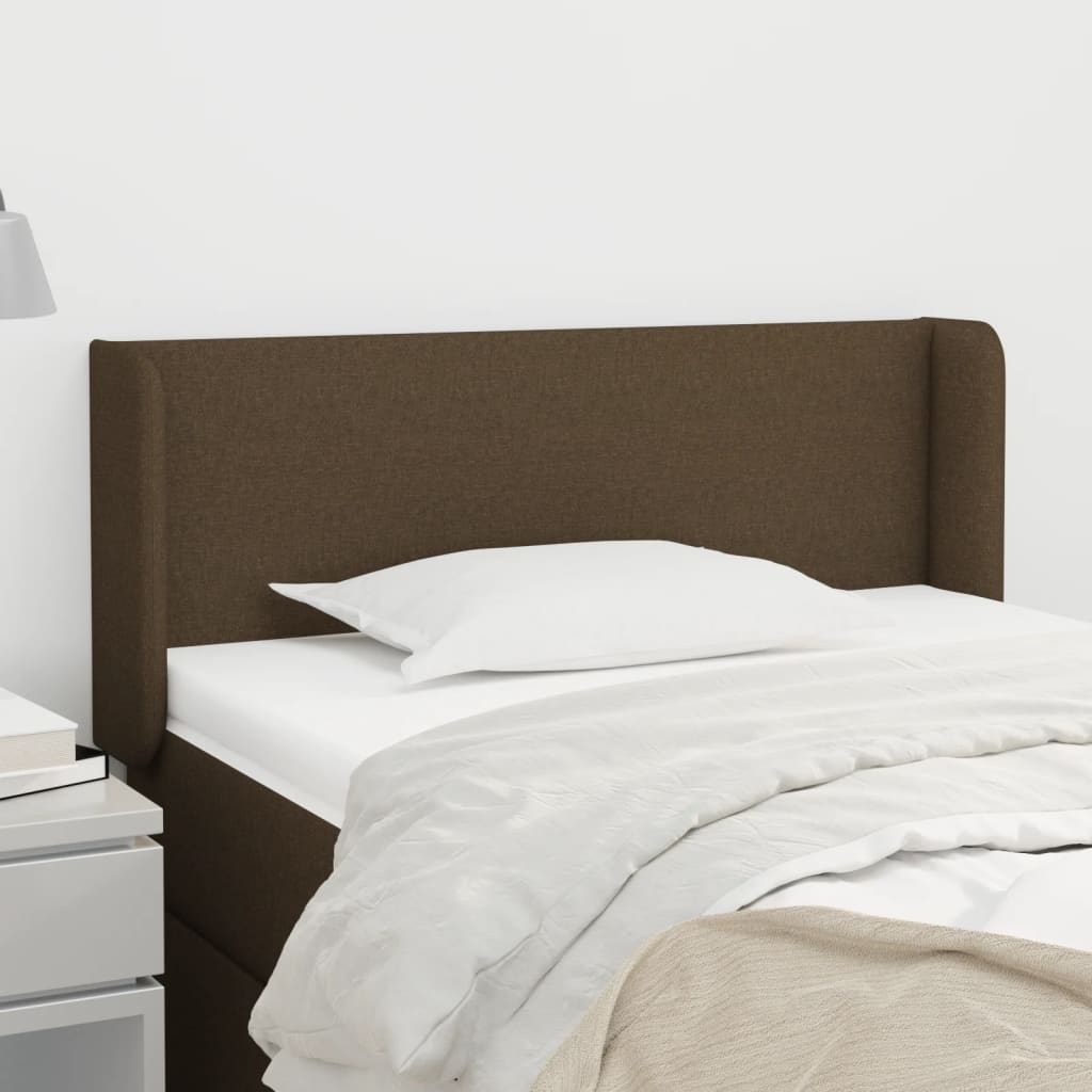 vidaXL Kopfteil mit Ohren Dunkelbraun 83x16x78/88 cm Stoff