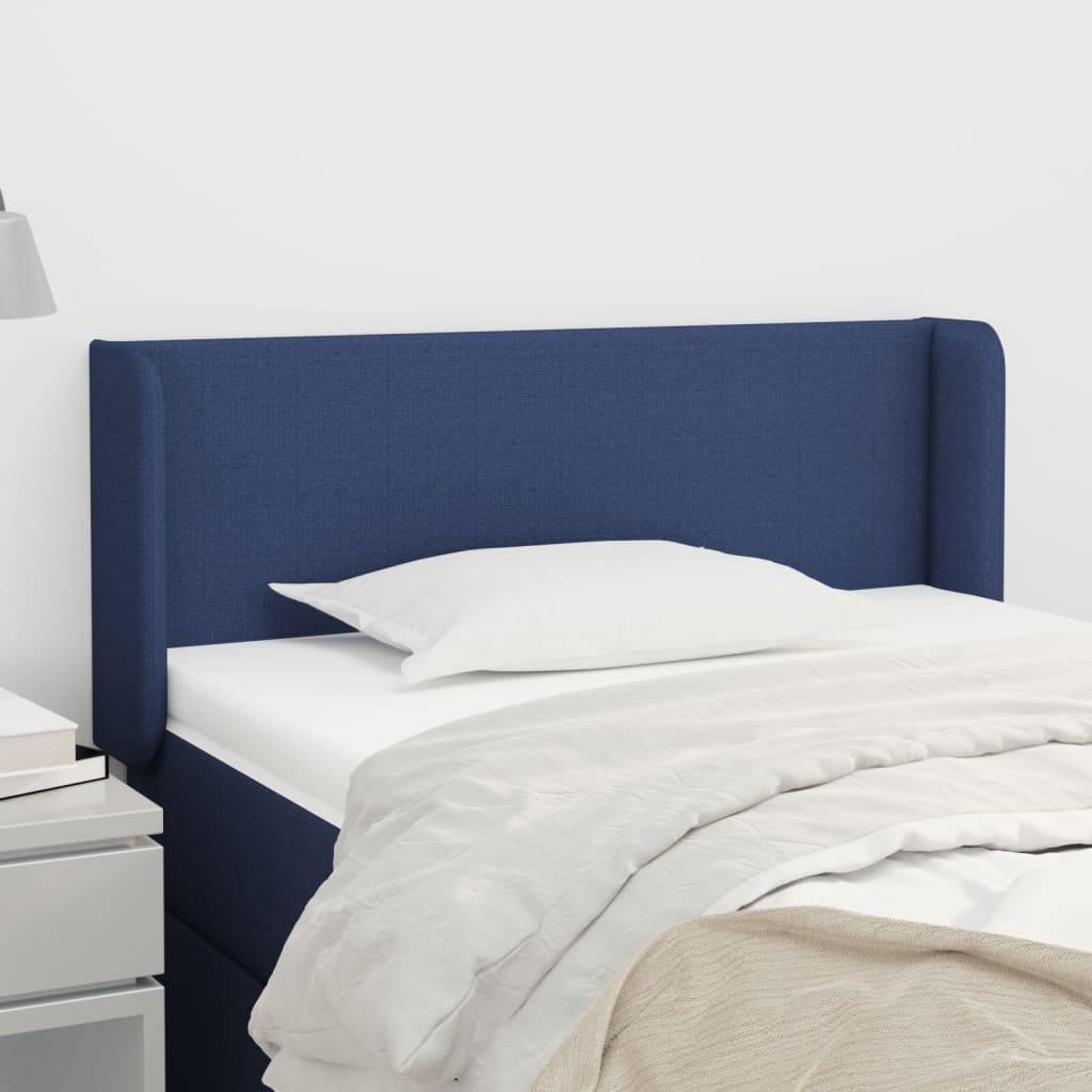 vidaXL Kopfteil mit Ohren Blau 83x16x78/88 cm Stoff