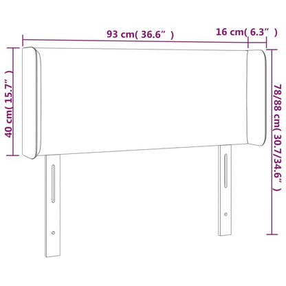 vidaXL Kopfteil mit Ohren Hellgrau 93x16x78/88 cm Stoff