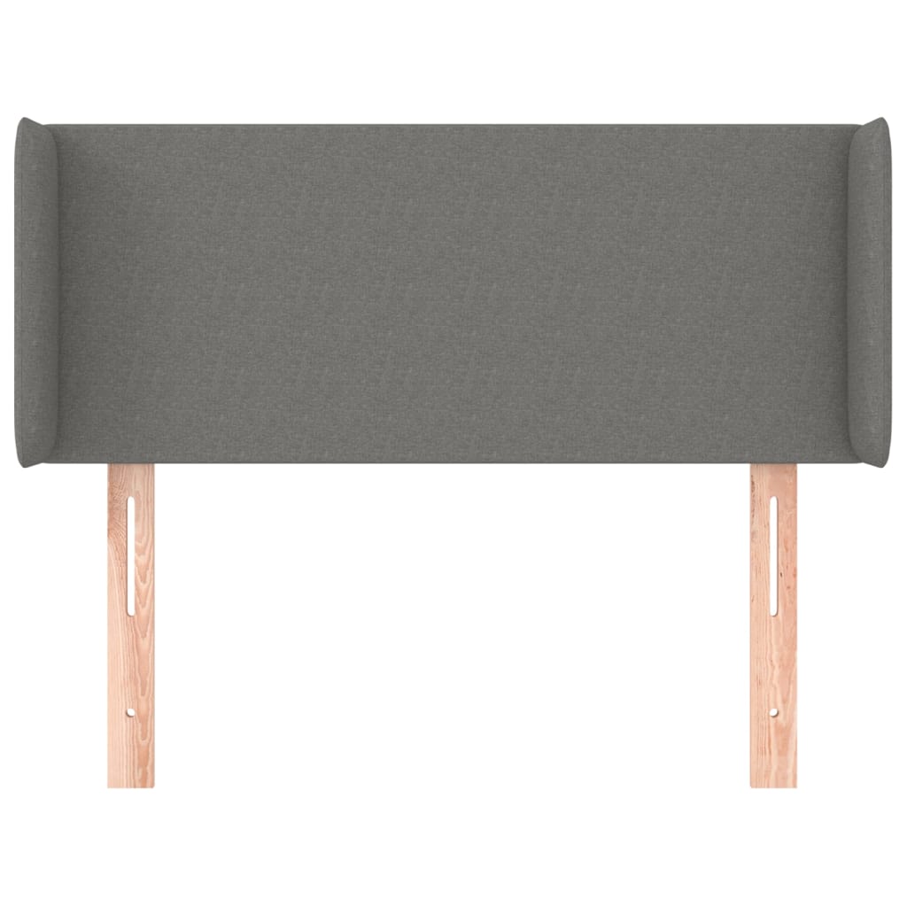 vidaXL Kopfteil mit Ohren Dunkelgrau 93x16x78/88 cm Stoff