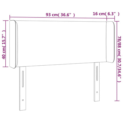 vidaXL Kopfteil mit Ohren Dunkelgrau 93x16x78/88 cm Stoff