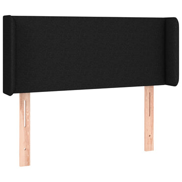 vidaXL Kopfteil mit Ohren Schwarz 93x16x78/88 cm Stoff