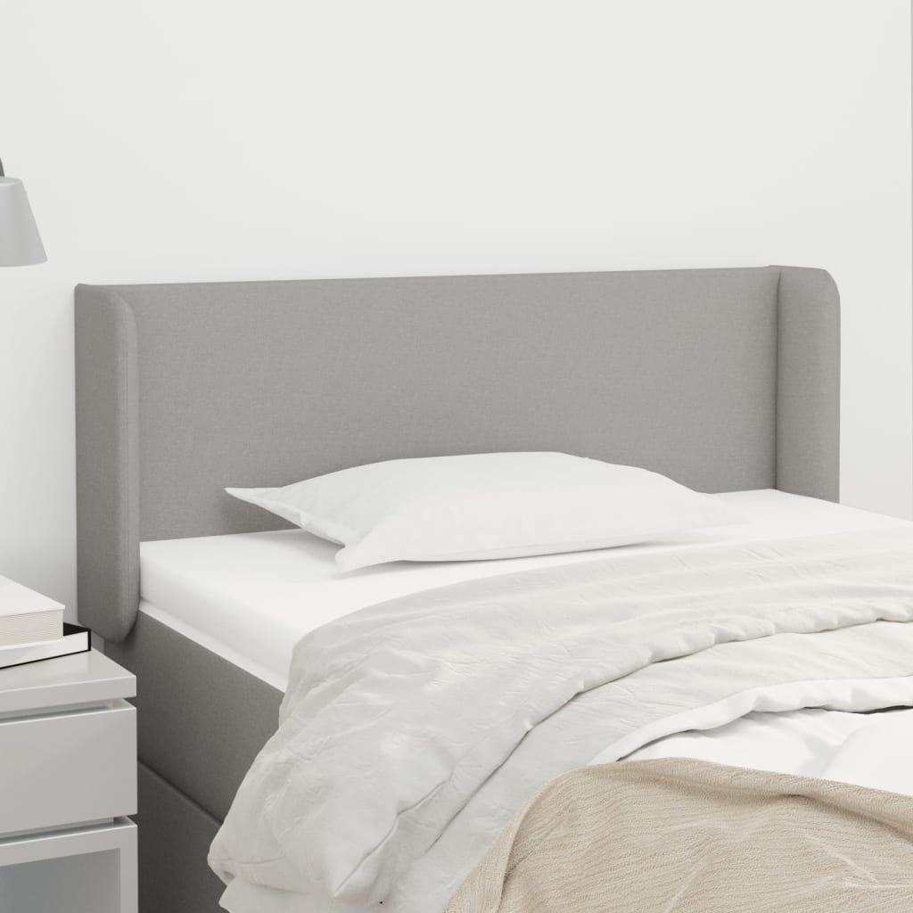 vidaXL Kopfteil mit Ohren Hellgrau 103x16x78/88 cm Stoff