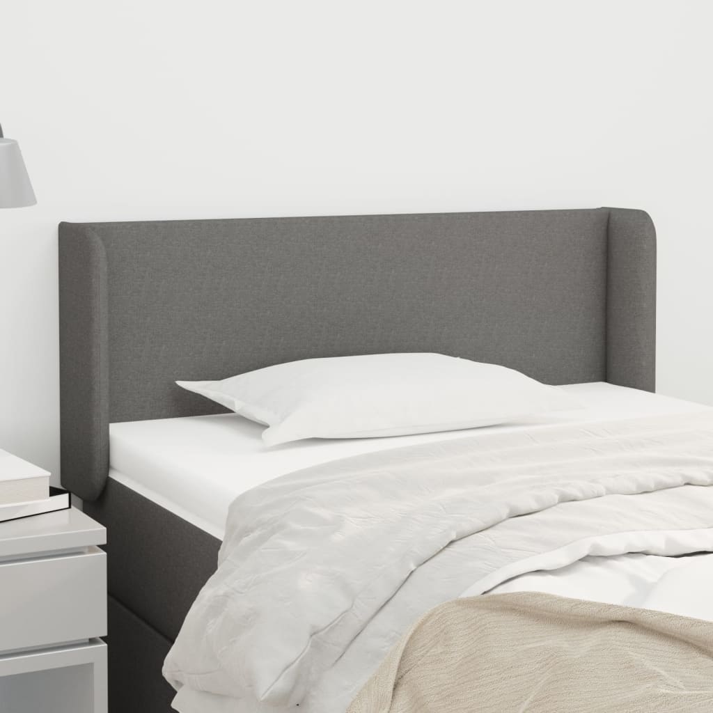 vidaXL Kopfteil mit Ohren Dunkelgrau 103x16x78/88 cm Stoff