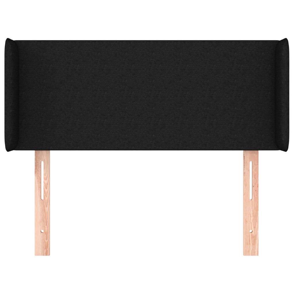 vidaXL Kopfteil mit Ohren Schwarz 103x16x78/88 cm Stoff