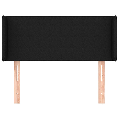 vidaXL Kopfteil mit Ohren Schwarz 103x16x78/88 cm Stoff