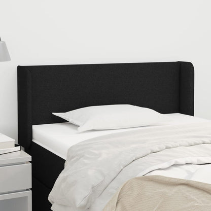 vidaXL Kopfteil mit Ohren Schwarz 103x16x78/88 cm Stoff