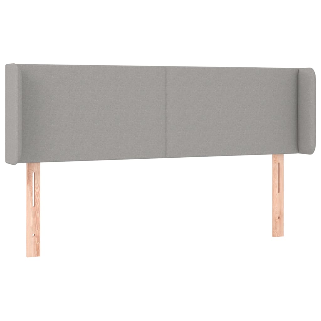 vidaXL Kopfteil mit Ohren Hellgrau 147x16x78/88 cm Stoff