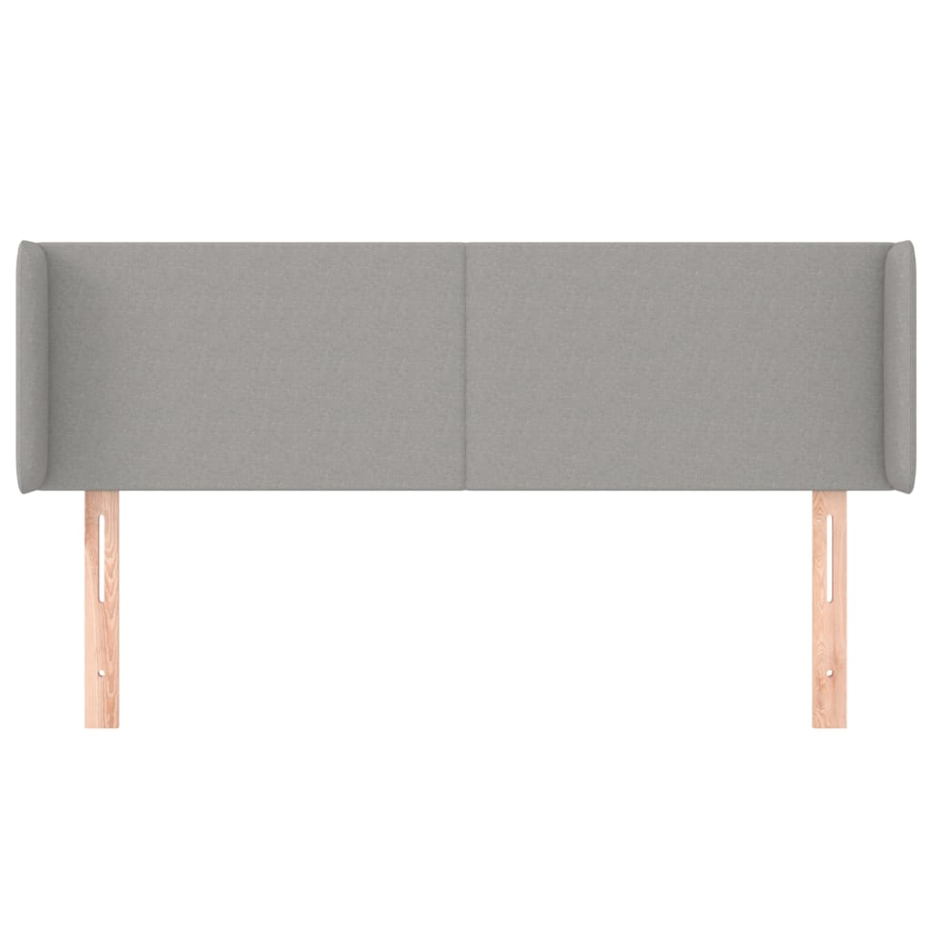 vidaXL Kopfteil mit Ohren Hellgrau 147x16x78/88 cm Stoff