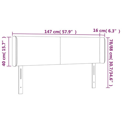 vidaXL Kopfteil mit Ohren Hellgrau 147x16x78/88 cm Stoff