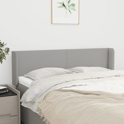 vidaXL Kopfteil mit Ohren Hellgrau 147x16x78/88 cm Stoff