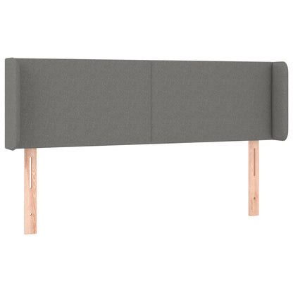 vidaXL Kopfteil mit Ohren Dunkelgrau 147x16x78/88 cm Stoff