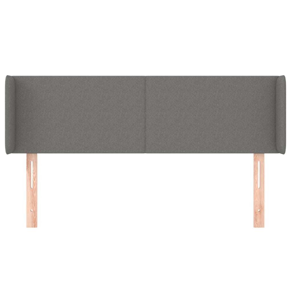 vidaXL Kopfteil mit Ohren Dunkelgrau 147x16x78/88 cm Stoff