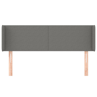 vidaXL Kopfteil mit Ohren Dunkelgrau 147x16x78/88 cm Stoff