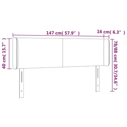 vidaXL Kopfteil mit Ohren Dunkelgrau 147x16x78/88 cm Stoff