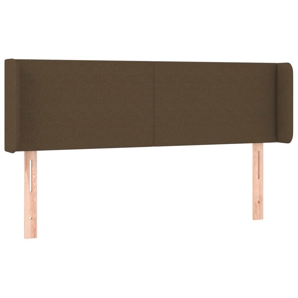 vidaXL Kopfteil mit Ohren Dunkelbraun 147x16x78/88 cm Stoff