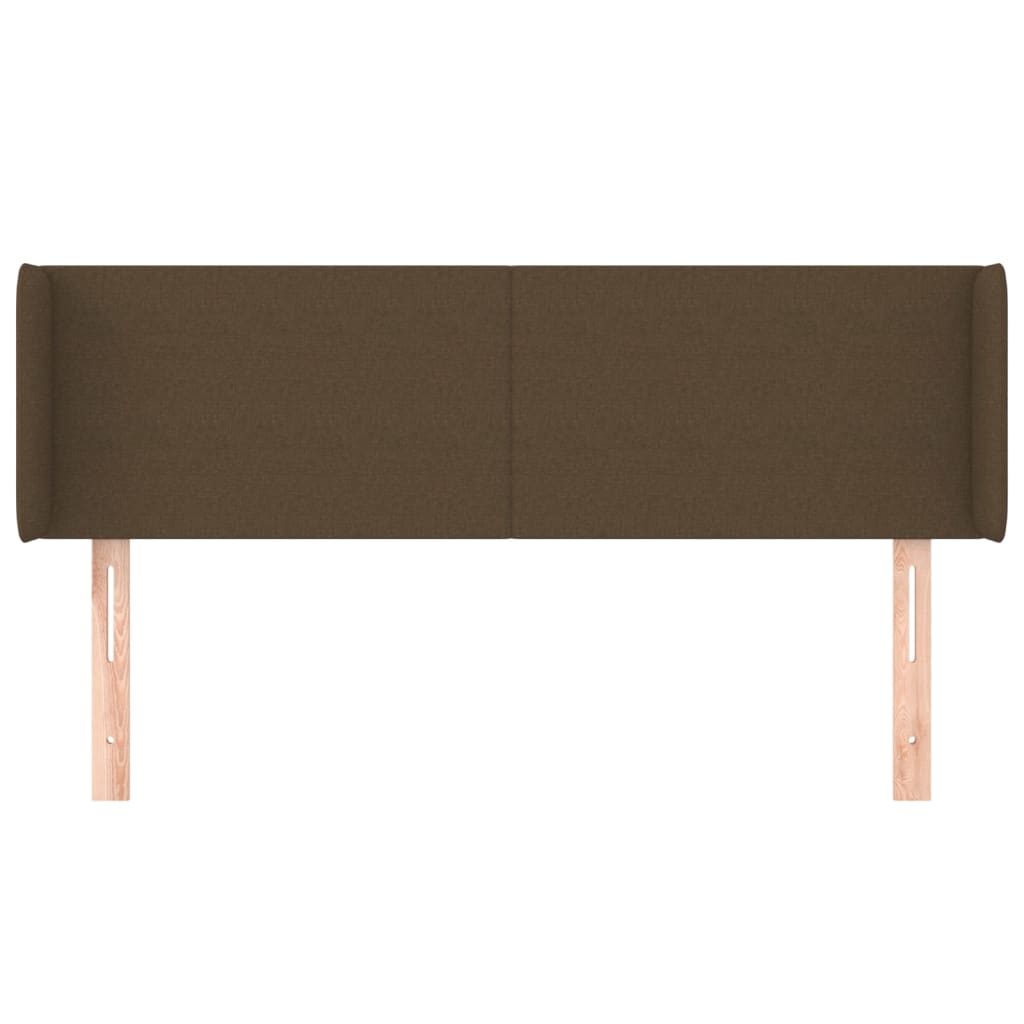 vidaXL Kopfteil mit Ohren Dunkelbraun 147x16x78/88 cm Stoff